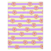 Retro  Paarse streep bloemmotief Tafelkleed (Voorkant)