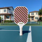 Retro Paarse Stripe 70s Geïnspireerd Spring Pickleball Paddle