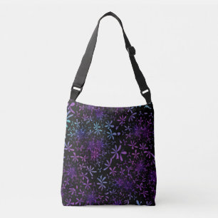 Retro Paarse Turquoise Floral Batik Crossbody Bag Tas