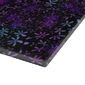 Retro Paarse Turquoise Floral Batik Snijplank (Hoek)