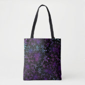 Retro Paarse Turquoise Floral Batik Tote Bag (Voorkant)
