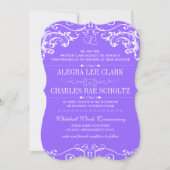 Retro Paarse  typografie Kaart (Voorkant)