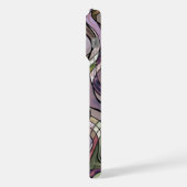 Retro Paarse Violet Grijs Zwart Mozaïek Kunstpatro iPhone Hoesje (Linkerkant)