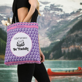 Retro Paarse waterpatroon kano otter aangepaste na Tote Bag