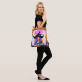 Retro Paarse Witchy _ Halloween Tote Bag (Op model)