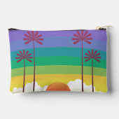 Retro Paarse Zonsondergang Palmboom Kunst Persoonl Etui (Achterkant)