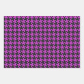Retro Paarse zwarte houndstooth controlepatroon Inpakpapier Vel (Voorkant 2)