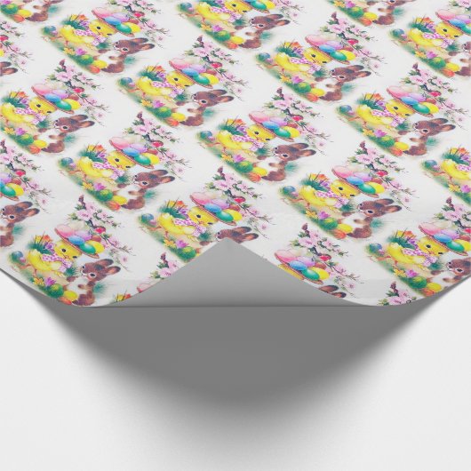 retro  paasbakje cadeaupapier (Hoek)