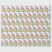 retro  paasbakje cadeaupapier (Vlak)