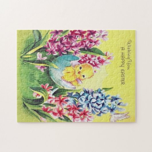 retro  paasbakje legpuzzel (Horizontaal)