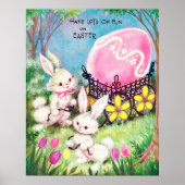 retro  paasbunnies decor poster (Voorkant)