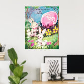 retro paasbunnies decor poster (Thuiskantoor)