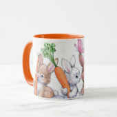 Retro  paasbunnies mok (Voorkant links)