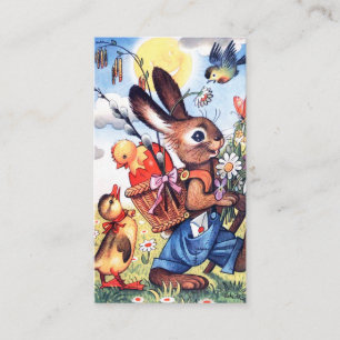 retro paasbunny add groet visitekaartje