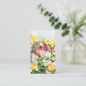 retro  paasbunny add groet visitekaartje (Staand voorkant)