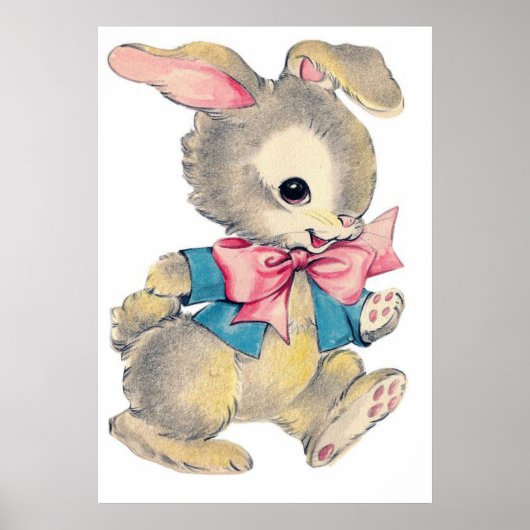 retro  paasbunny decor poster (Voorkant)