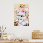 retro  paasbunny decor poster (Keuken)