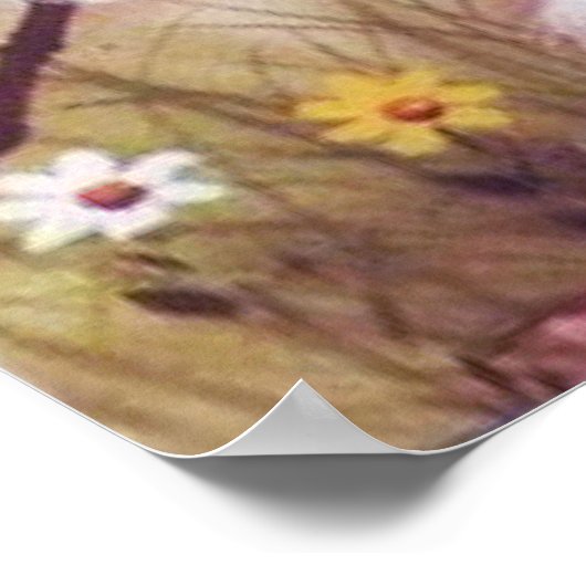 retro  paasbunny decor poster (Hoek)