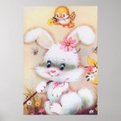retro  paasbunny decor poster (Voorkant)