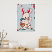 retro paasbunny decor poster (Keuken)