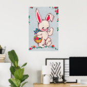 retro paasbunny decor poster (Thuiskantoor)