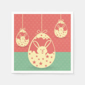  retro paasbunny en eicel servetten (Voorkant)