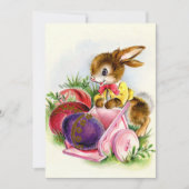 retro  paasbunny feestdagenkaart (Voorkant)