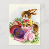 retro  paasbunny Holiday Briefkaart (Voorkant)
