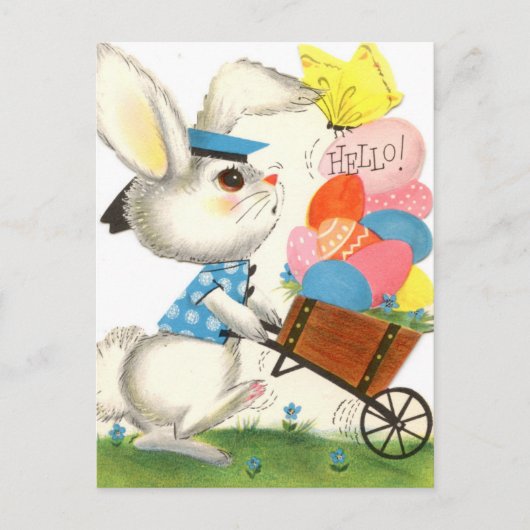 retro  paasbunny Holiday Briefkaart (Voorkant)
