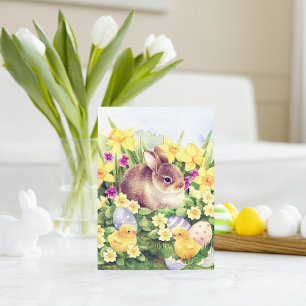 Retro Paasbunny Holiday briefkaart