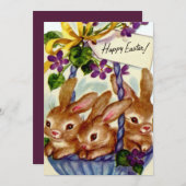 retro  paasbunny Holiday card (Voorkant / Achterkant)