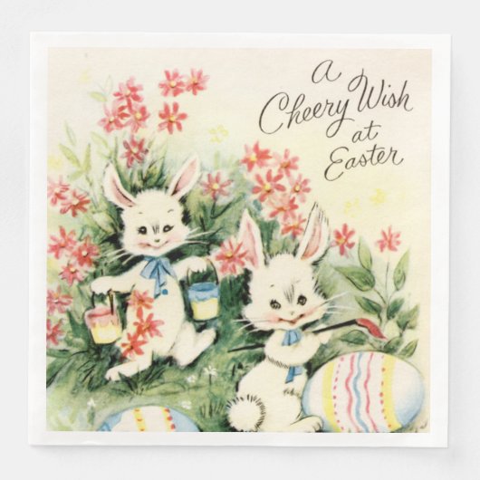 retro  paasbunny Holiday Servet (Voorkant)