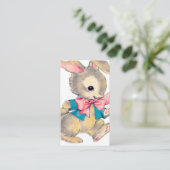 retro  paasbunny Holiday voegt groet toe Visitekaartje (Staand voorkant)