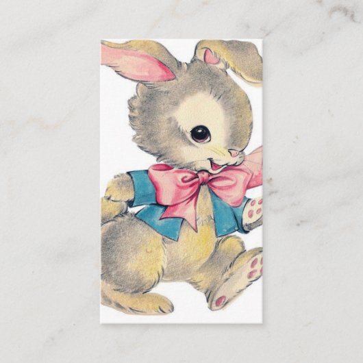 retro  paasbunny Holiday voegt groet toe Visitekaartje (Voorkant)