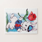 retro  paasbunny legpuzzel (Horizontaal)