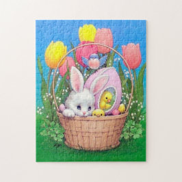 retro paasbunny mand Holiday Legpuzzel