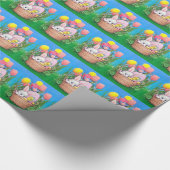 retro  paasbunny mand tiled cadeaupapier (Hoek)