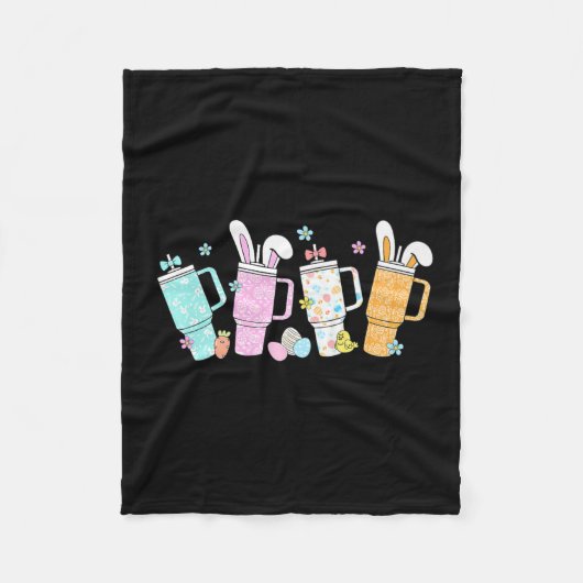 Retro Paasdag Stanley Tumbler Geïnspireerd Meisjes Fleece Deken (Voorkant)