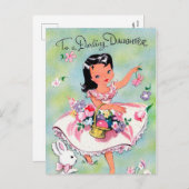 Retro  Paasdochter Vakantie briefkaart (Voorkant / Achterkant)