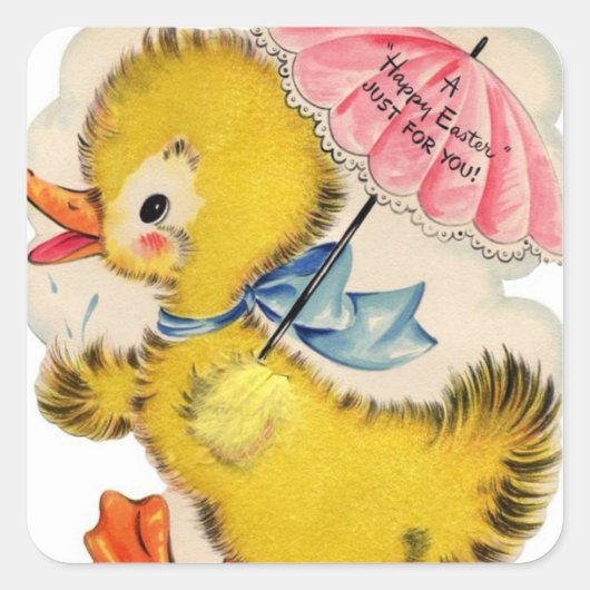 Retro  Paasduck Holiday sticker (Voorkant)