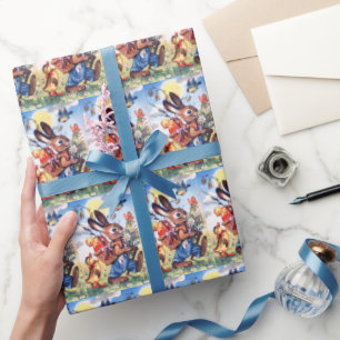 Retro Paasfeest Holiday Cadeaupapier