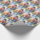 Retro  Paasfeest Holiday Cadeaupapier (Hoek)