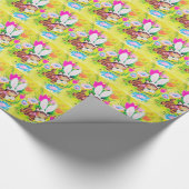 retro  paasfeest kat feestdag cadeaupapier (Hoek)