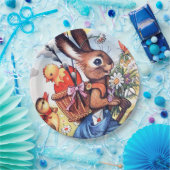 Retro paasfeest papieren bordje (Feest)