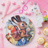 Retro paasfeest papieren bordje (Feest)