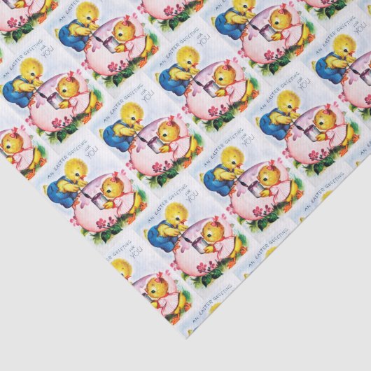 retro paasgroet chicets party tissuepapier (Detail)