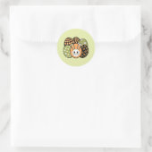 Retro Paashaas Ei Ronde Sticker (Tas)