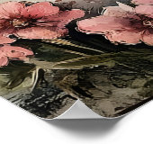 Retro Paashaas Konijn Bloem Print, Landelijk Poster (Hoek)