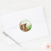 Retro Paashaas Ronde Sticker (Envelop)