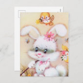 retro  Paashaas Vakantie briefkaart (Voorkant / Achterkant)